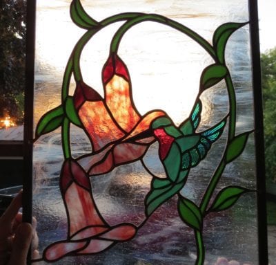 hummingbird stained glass repairs by mccully art glass & restorations lafayette indiana