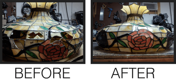 indiana stained glass lamp restoration before and after mccully art glass & restorations lafayette indiana